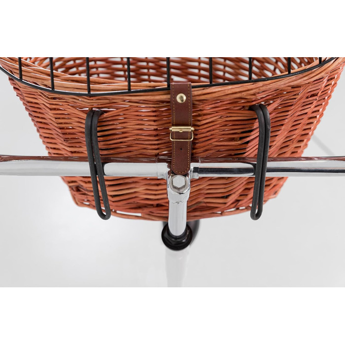 ТRIXIE Корзина для собак на велосипед, до 5 кг, 44 × 48 × 33 см - плетена корзина для руля, з пластиковим гратами, 2806 natur