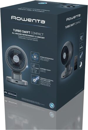 Вентилятор Rowenta Turbo Silence Extreme+ – тихий, потужний, 4 швидкості, автоматичне гойдання, білий, VU2731