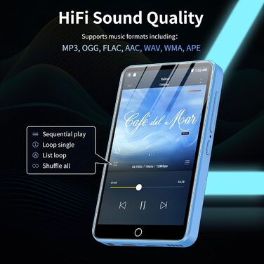 MP3-плеєр ZAQE 80GB з Bluetooth, WiFi, Android, Spotify, FM-радіо, 4