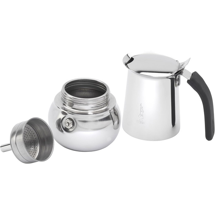 Espressokocher Bialetti Kitty 4 Tassen, Edelstahl, Чорний