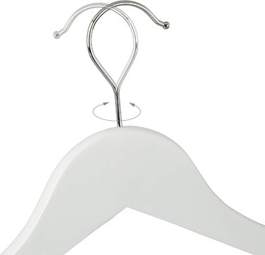 Набір вішалок для одягу Relaxdays з дерева, 30 шт., для штанів, спідниць, суконь, курток, сорочок, з поворотним гачком, 22,50 x 44,50 x 1,00 см, білий