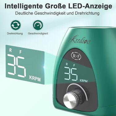 Електричний фрезер для нігтів 6 в 1: манікюрний набір з LED дисплеєм, 35000 об/хв, для гель, акрил, Shellac. Підходить для початківців та професіоналів (Зелений)