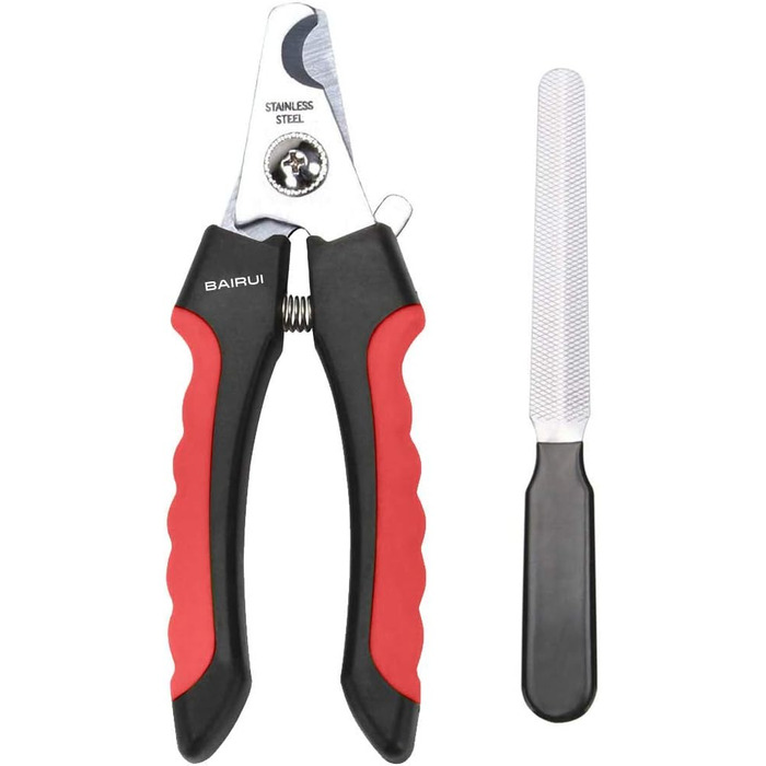 Професійний кусачки для нігтів собак та котів з пилочкою (червоний)