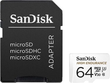 Карта пам'яті SanDisk High Endurance microSDXC 128GB (2 x 64GB) з адаптером, підвищена витривалість