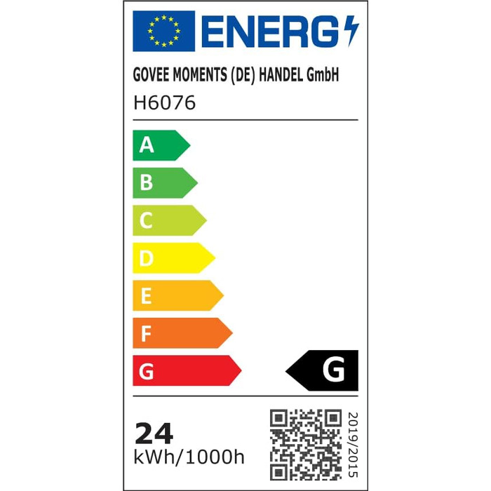 Govee LED-лампа RGBIC з Wi-Fi, диммування, сумісна з Alexa та Google Assistant, 16 млн кольорів, 58 режимів, музичний режим, DIY для ігор та сну, чорний, 1 шт.