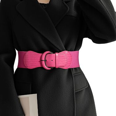 Жіночий широкий еластичний ремінь WERFORU для суконь та костюмів (94-107 см, рожевий)