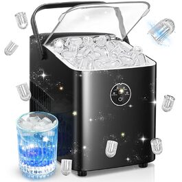 Машина для приготування льоду FOHERE 14 кг, 24 години, чорна. Виготовляє 8 кубиків за 6 хвилин, 2 розміри кубиків льоду, самоочищення, з ручкою, лопаткою та кошиком. Ідеально для вечірок, офісу, кемпінгу.