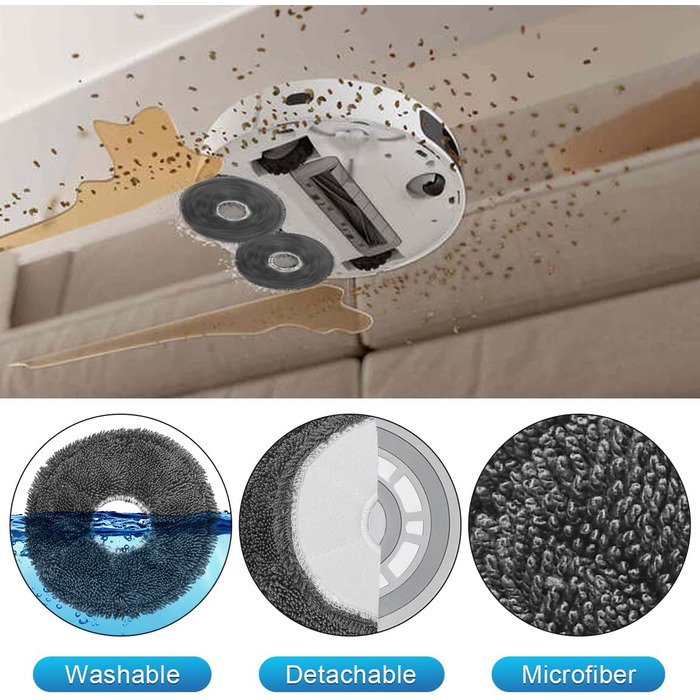 Запчастини для Dreame X30 Ultra, L10s Ultra Gen2, L40 Ultra, Mova E30 Ultra: комплект аксесуарів (2 основні щітки, 4 фільтри, 4 мікрофібри, 4 бічні щітки, 4 пилозбірники) сумісні з L10s Pro/L10s Plus