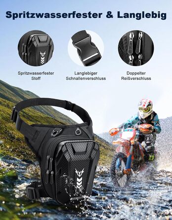 Мотосумка на стегно Beintasche, поясна сумка для чоловіків та жінок, розширена місткість, світловідбиваючі смуги та регульований ремінь, рюкзаки та сумки для велоспорту та піших прогулянок