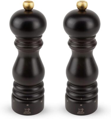 Набір для солі та перцю Peugeot Paris u'Select 18 см - 6 ступенів помелу, механізм Zirlion, дерев'яний (шоколад)