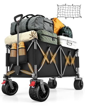 Візок-садовий YEAUPE PRO 260L, вантажопідйомність 250 кг, гальма, колеса All Terrain 17x10 см, чорний