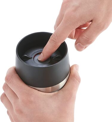 Термокружка Emsa Travel Mug Classic, 360 мл, чорна, з ізоляцією, 4 години гаряче, 8 годин холодне, Quick-Press замок, 360° відкривання