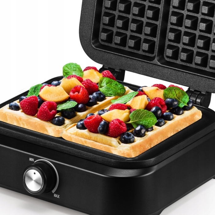 Вафельниця Mozano Smart 1500W, чорна (на 2 великі вафлі)