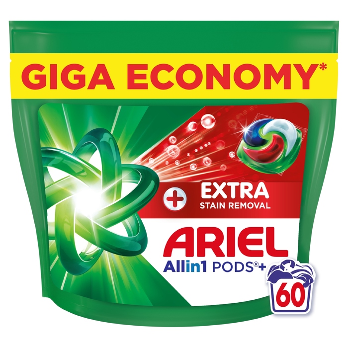 Капсули для прання Ariel Extra Clean Power, 60 шт, Giga Pack