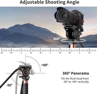 Однонога штатив Cayer FP34 з плавним голковим підшипником, 180 см, для DSLR камер Canon, Nikon, Sony, Olympus, Panasonic
