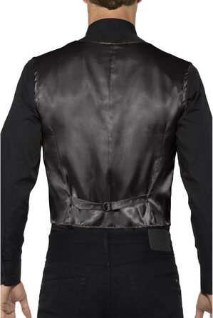 Чоловіча жилетка з паєтками Smiffys для Хелловіну, чорна, розмір S (34-36)