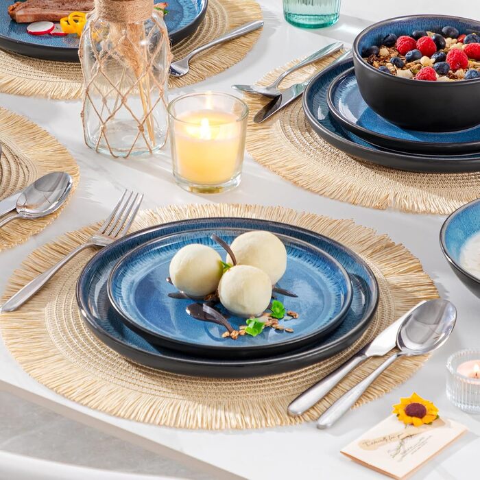 Набір мисок Vancasso PLAYA, 6 шт., кераміка, блакитний, для мюслі, супу, салатів, пасти