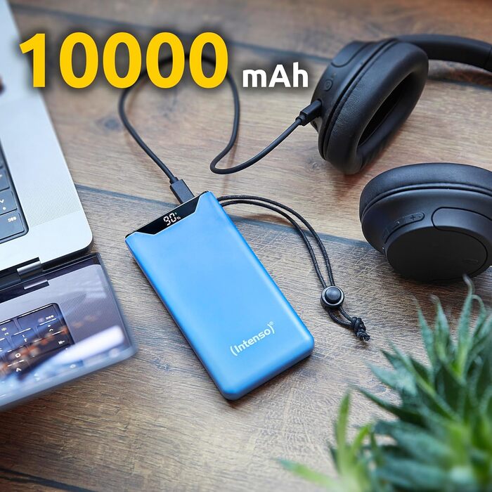 Powerbank Intenso F10000: 10000 mAh, USB-C, USB-A, Швидка зарядка (PD 20W, QC 18W), Синій