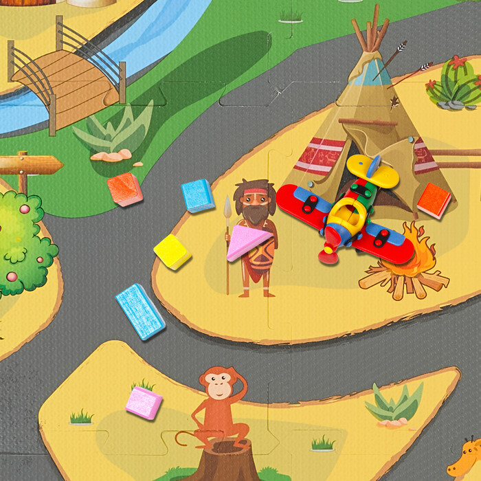 Relaxdays Puzzle Mat Safari