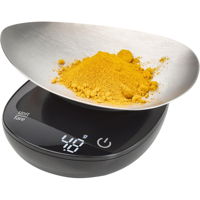 CASO FinoCompact Kitchen Scale - Battery-Free Kinetic Energy Scale - 5kg Capacity, 1g Increments - Testsieger