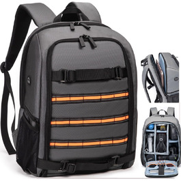 Рюкзак для камери Horfccid 23L: фотосумка, сумісна з DSLR, 15.6'' ноутбук, сірий