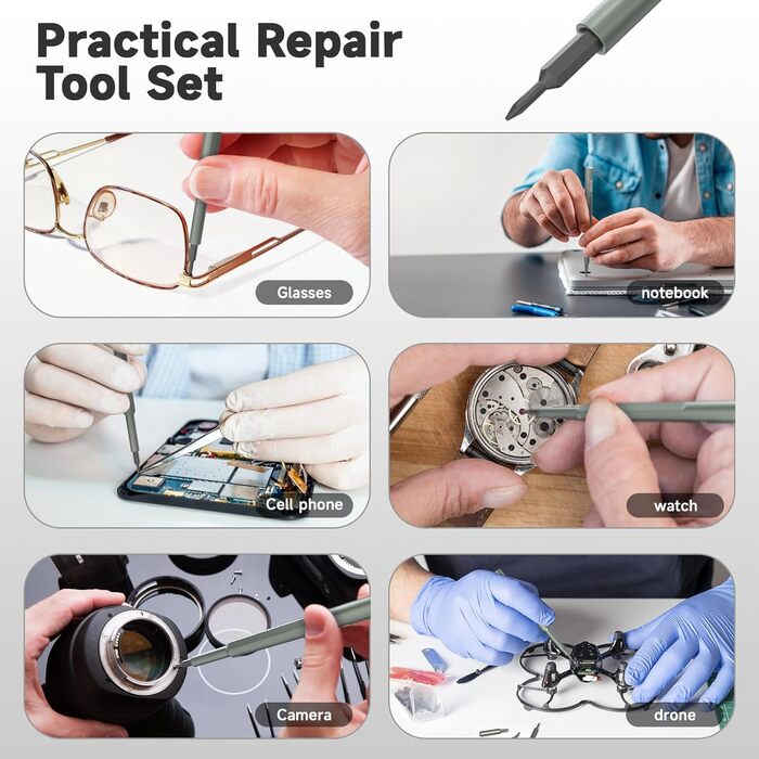 3.7V Міні Електричний Набір Викруток з Магнітом (34 в 1) для Ремонту Техніки та Оптики