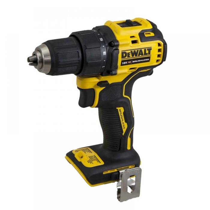 Безщітковий дриль-шурупокрут DeWalt DCD708N 18V 65Нм (тушка), компактний, довжина 16 см