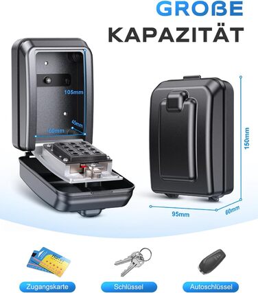 Шлюзовий сейф Mohard з кодовим замком для кріплення на стіні, 12-позиційний, велика місткість, вологостійкий, для дому, офісу, гаража