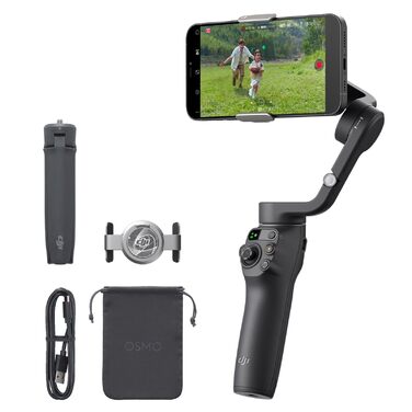 DJI Osmo Mobile 6 - Стабілізатор для смартфона, 3-осьовий, з розширеним штативом, трекінг об'єкта, для YouTube, TikTok, сірий