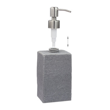Relaxdays Soap Dispenser, Stone-Look, Square