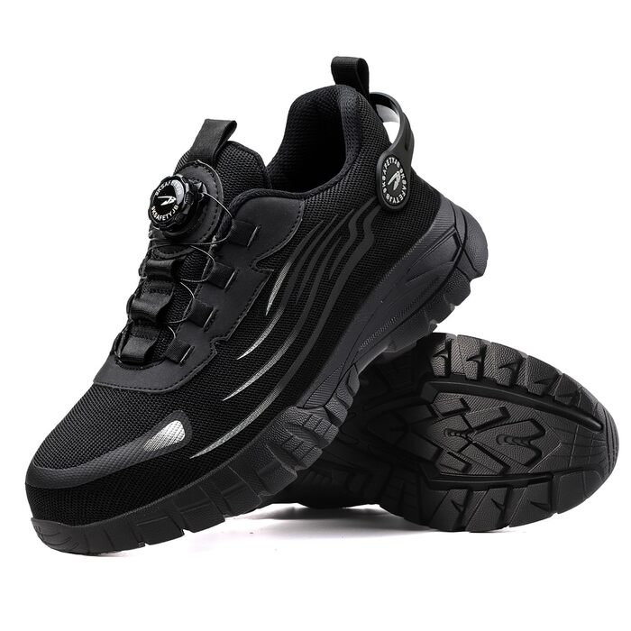 Робочі черевики Werkstein S3 Explorer 3.0: чоловічі та жіночі, з металевим підноском, дихаючі, легкі, спортивного стилю, чорні