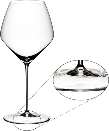 RIEDEL Veloce Pinot Noir/Nebbiolo Wine Glass Set, 2-Piece, Crystal Glass, premium machine-made