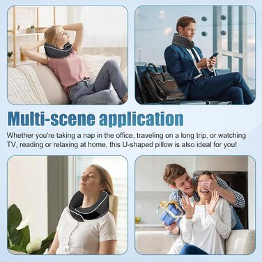 Подушка для шиї у літак та автомобіль, 100% Memory Foam, 360° регулювання, для дорослих