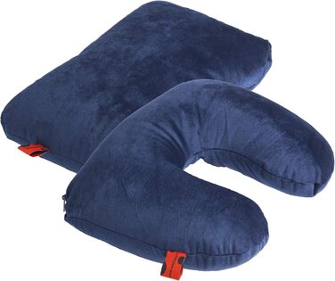 Подушка для подорожей та шиї CuddleBug CSUA05 2 в 1, синя, 32x32 см, з переробленого пластику R-PET