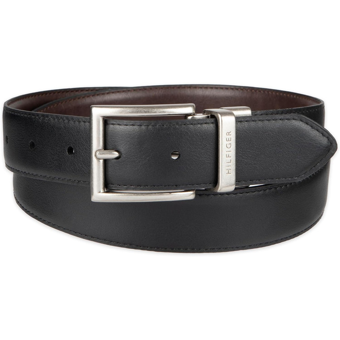 Чоловічий шкіряний ремінь Tommy Hilfiger, колір: коричневий/чорний