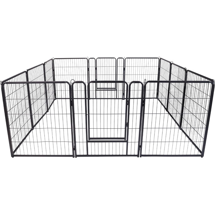 Вольєр для цуценят на 6 частин, 80 см, з 1 дверима та 5 фіксаторами, гнучкий та складаний, для квартири та саду