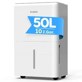 Електричний осушувач повітря 50L/24H для підвалу та приміщень до 125 м², з таймером, шлангом та фільтром, гарантія 10 років Gar