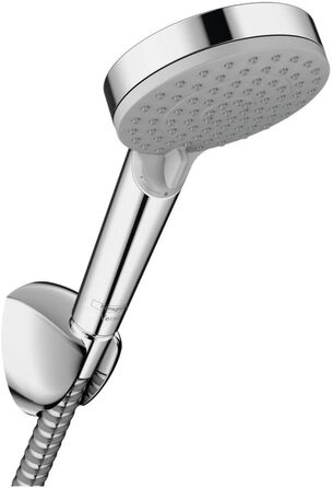 hansgrohe Vernis Blend - water-saving shower set, round shower head 9.7 l/min (EcoSmart) with 1.60m shower hose and shower head holder, hand shower with 2 spray patterns, chrome (2 spray patterns)