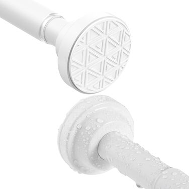 Телескопічна штанга для карнизів 60-130 см, висувна, з нержавіючої сталі, для штори, шафи, ванної кімнати, вікна або дверей (48-200 см, білий)