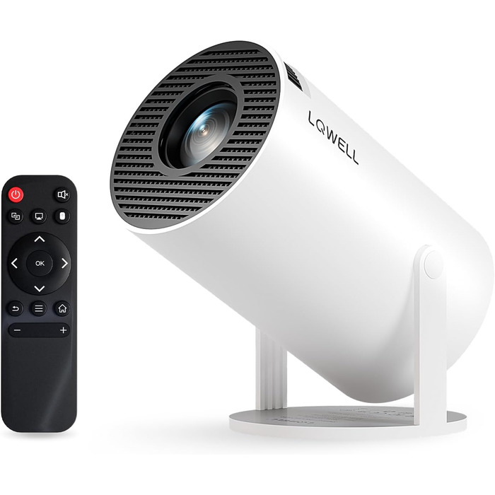 LQWELL® Міні проектор Beamer з Android OS, 4K, WiFi, Bluetooth 5.0, Auto Trapez, 130 дюймів, HDMI для Phone/PC/Xbox