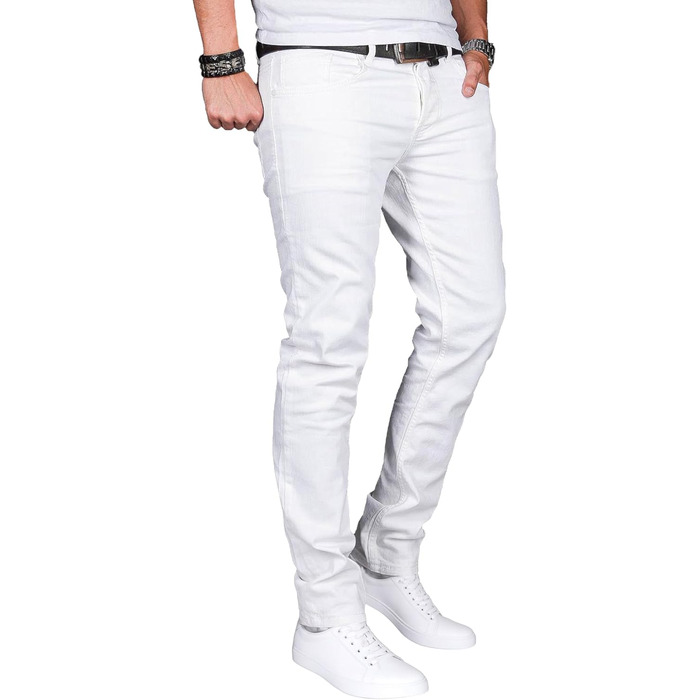 Чоловічі джинси Alessando Salvarini Slim Fit білі, еластичні, розмір 31W/30L