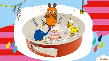 Форма для випічки Dr. Oetker DieMaus, Ø 26 см, сталева, з антипригарним покриттям (помаранчевий/кремовий)