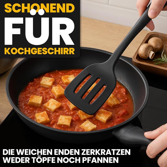 Набір кухонних аксесуарів Retoo з силікону, 10 шт. - кухонне приладдя, посуд, стійкий до високих температур, без BPA, з антипригарним покриттям, ергономічні ручки, придатний для миття в посудомийній машині, з коробкою для зберігання, чорний