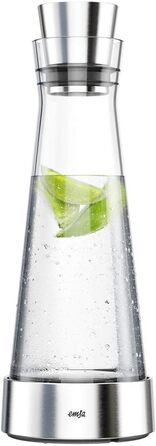 Emsa glass giraffe cooler with cooling element, glass, transparent, 1 Liter & 507337 cooling pack, For Flow/Bottle Cooler Flow Slim series, Black, Flow