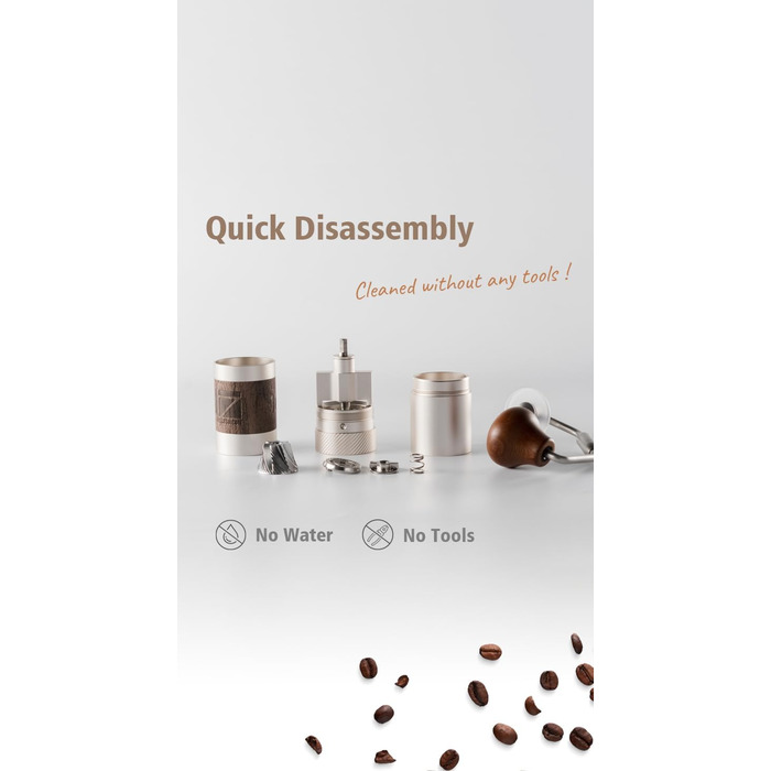 Кавомолка ручна 1Zpresso Q Heptagonal, компактна, для подорожей, з нержавіючою сталею, регулювання ступеня помолу