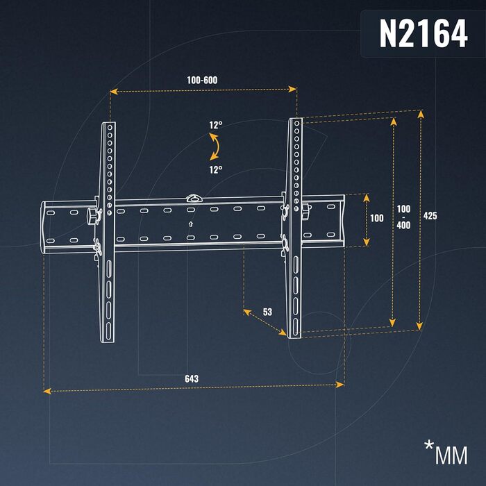 Настінне кріплення для телевізора RICOO F2044 32-55 дюйми, ультратонке, до 35 кг, VESA 400x400, для OLED/Curved