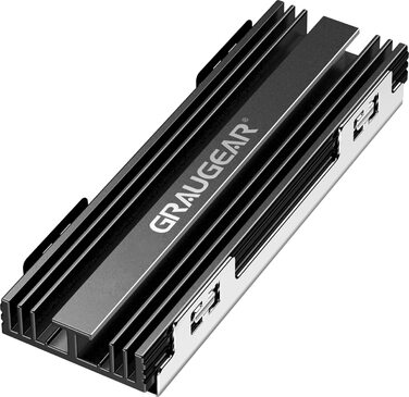 Радіатор охолодження GrauGear для M.2 NVMe SSD, комплект кулера для Playstation 5, PS5 Slim, з теплопровідною кришкою (алюміній) G-PS5HS02