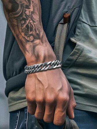 Чоловічий браслет Richsteel з нержавіючої сталі сріблястого/золотого/чорного кольору, ширина 12 мм, довжина 21 см, кубинський ланцюг, для подарунка