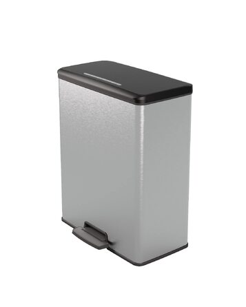 Сміттєвий кошик Curver Deco Bin, пластиковий, сріблястий металік, 65 л