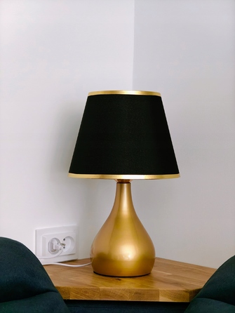 Сенсорна настільна нічна лампа з абажуром, LED, золотиста